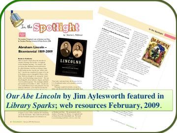 Library Sparks article featuring Our Abe Lincoln by Jim Aylesworth